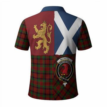 MacNicol (McNicol) Crest Tartan Polo Shirt with Lion Rampant Saltire Style