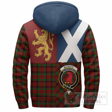 MacNicol (McNicol) Crest Tartan Sherpa Hoodie with Lion Rampant Saltire Style