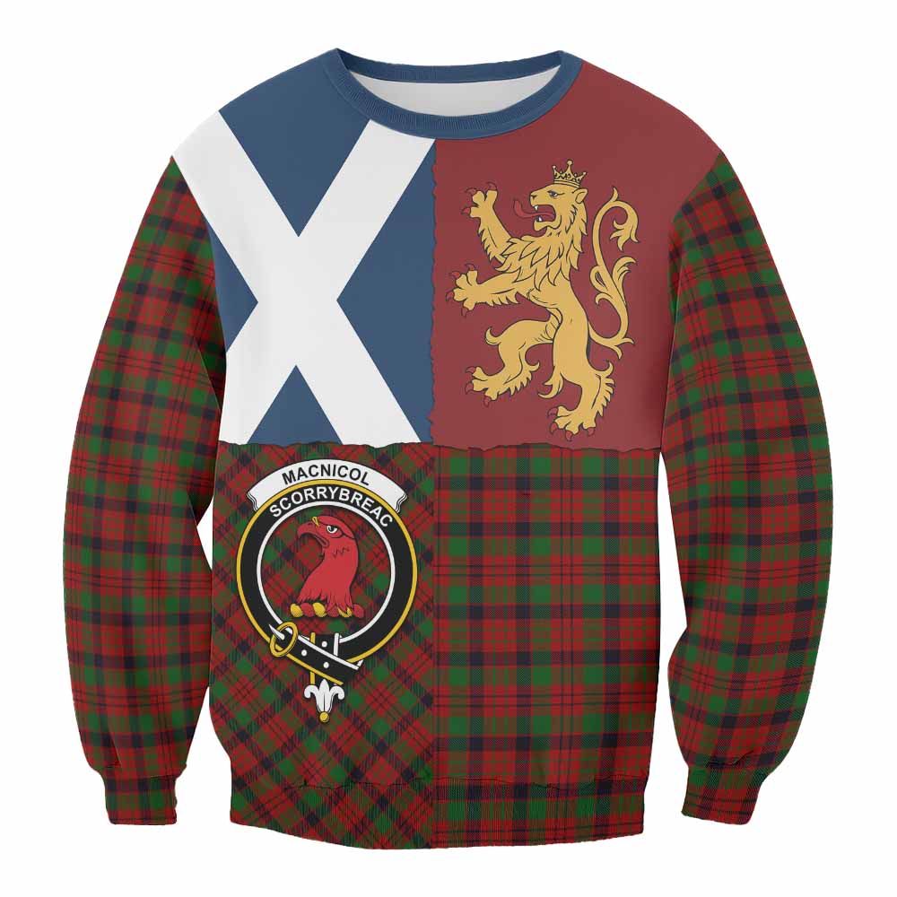 MacNicol (McNicol) Crest Tartan Sweatshirt with Lion Rampant Saltire Style