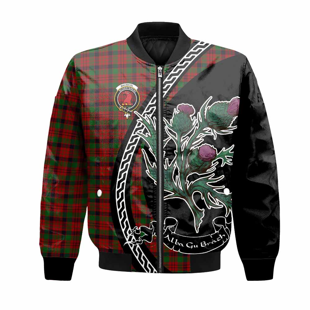 MacNicol (McNicol) Family Crest Tartan Bomber Jacket Alba Thistle Inspired - Tartan Vibes Clothing