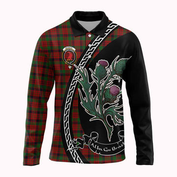 MacNicol (McNicol) Family Crest Tartan Long Sleeve Polo Shirt Alba Thistle Inspired