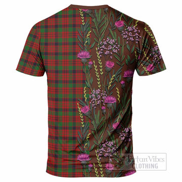 MacNicol (McNicol) Family Crest Tartan T-Shirt Scottish Thistle Flower Pattern Half Style - Tartan Vibes Clothing