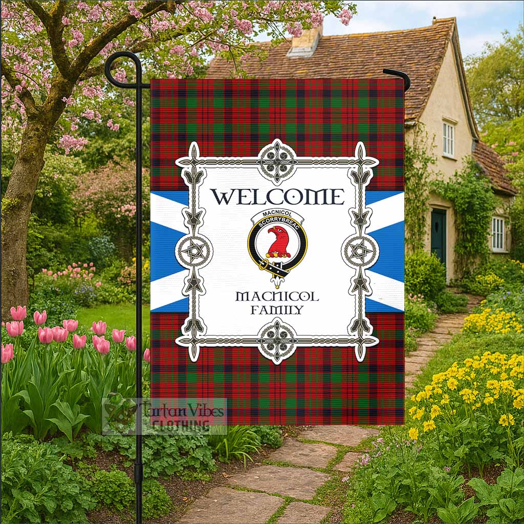 MacNicol (McNicol) Family Crest Tartan Welcome Garden Flag Saltire Harmony Style - Tartan Vibes Clothing