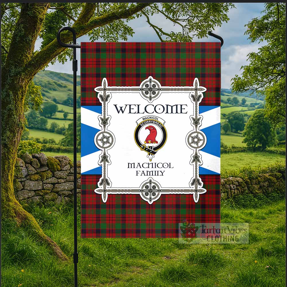 MacNicol (McNicol) Family Crest Tartan Welcome Garden Flag Saltire Harmony Style - Tartan Vibes Clothing