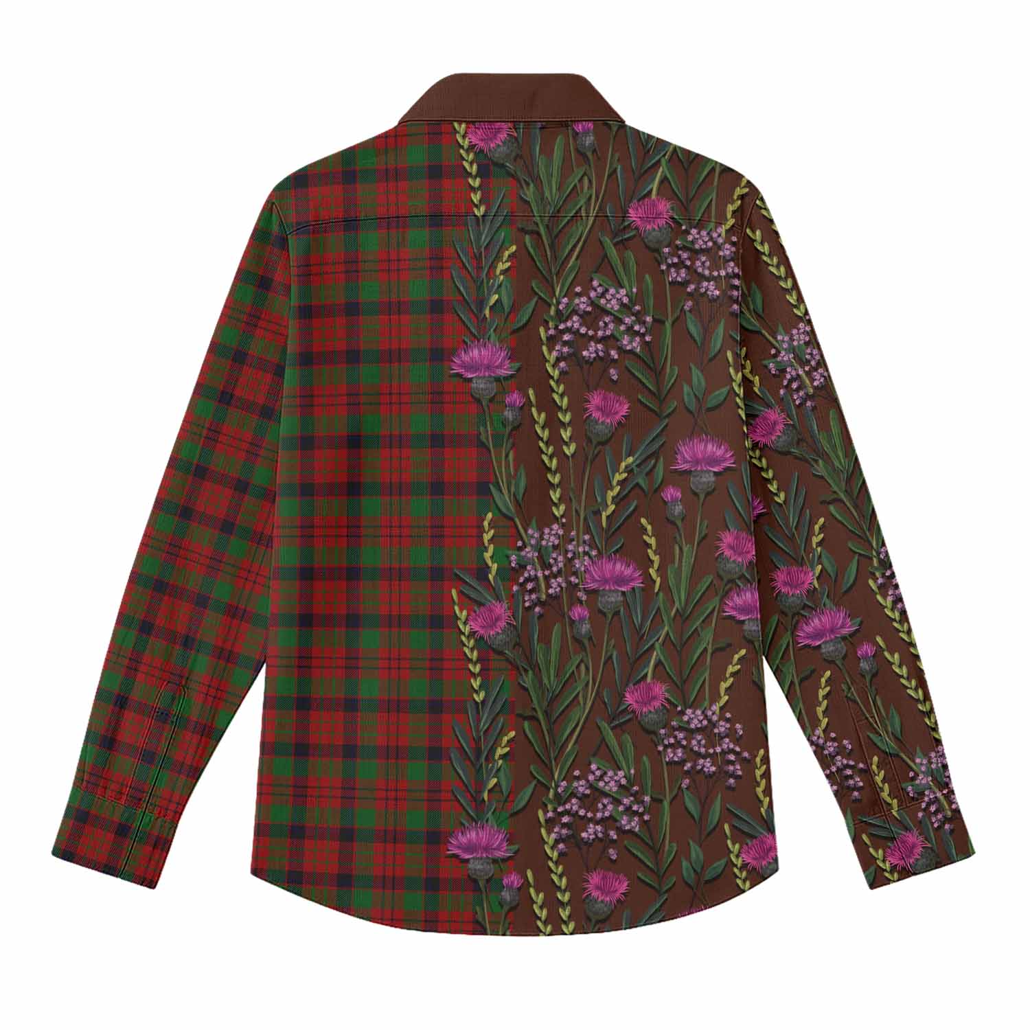 MacNicol (McNicol) Family Crest Tartan Women Casual Shirt Scottish Thistle Flower Pattern Half Style - Tartan Vibes Clothing