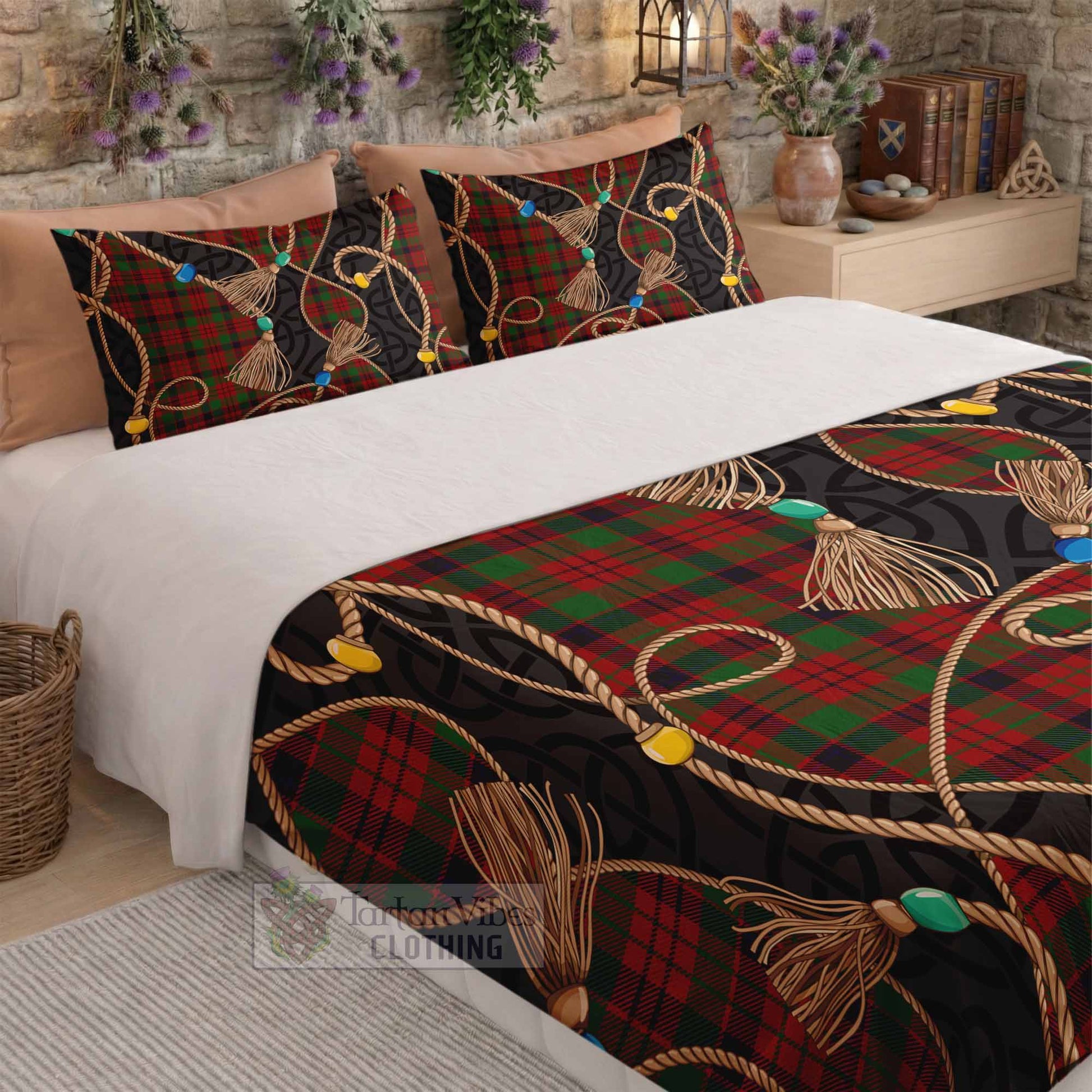 MacNicol (McNicol) Scottish Tartan Twisted Ropes Stylized Bedding Set - Tartan Vibes Clothing