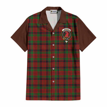 MacNicol (McNicol) Tartan Accent Cotton Hawaiian Shirt with Family Crest