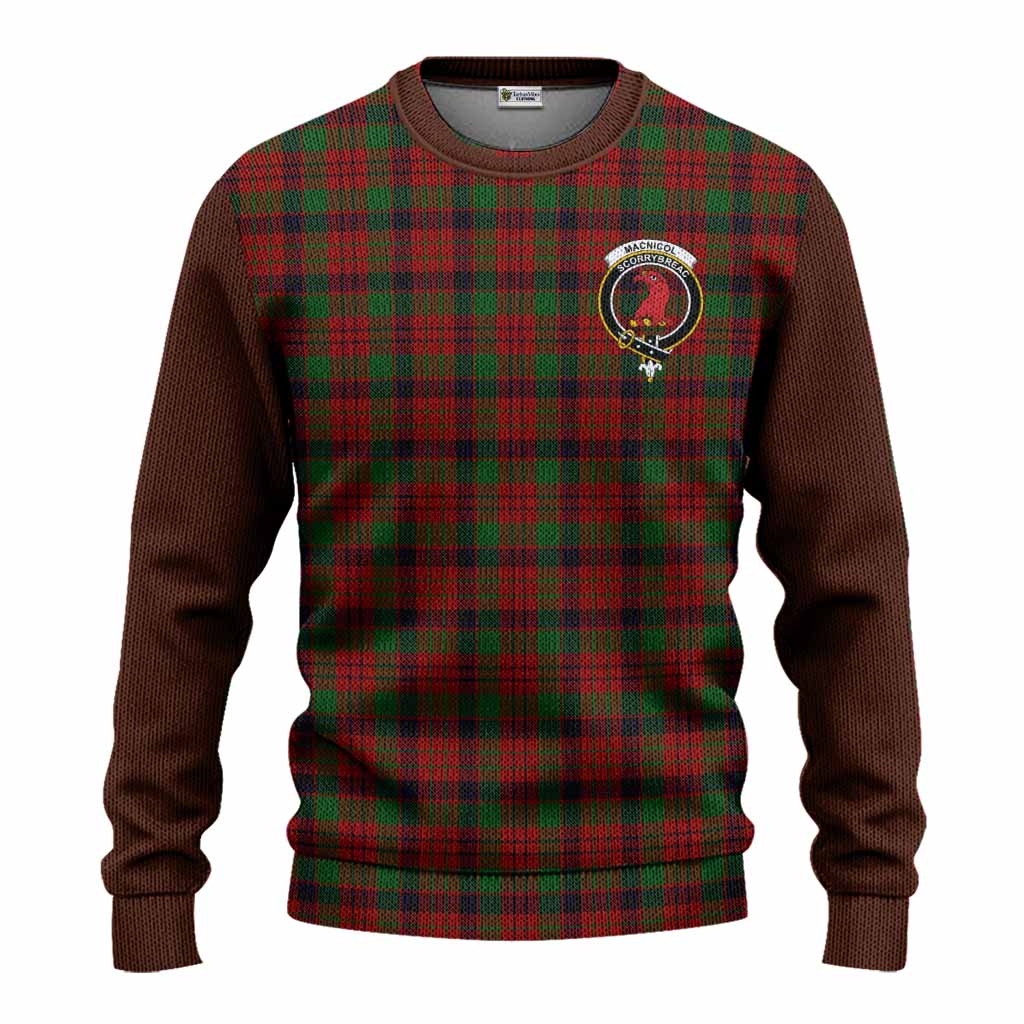 MacNicol (McNicol) Tartan Accent Knitted Sweater with Family Crest