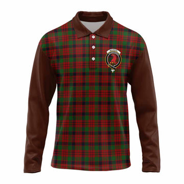 MacNicol (McNicol) Tartan Accent Long Sleeve Polo Shirt with Family Crest