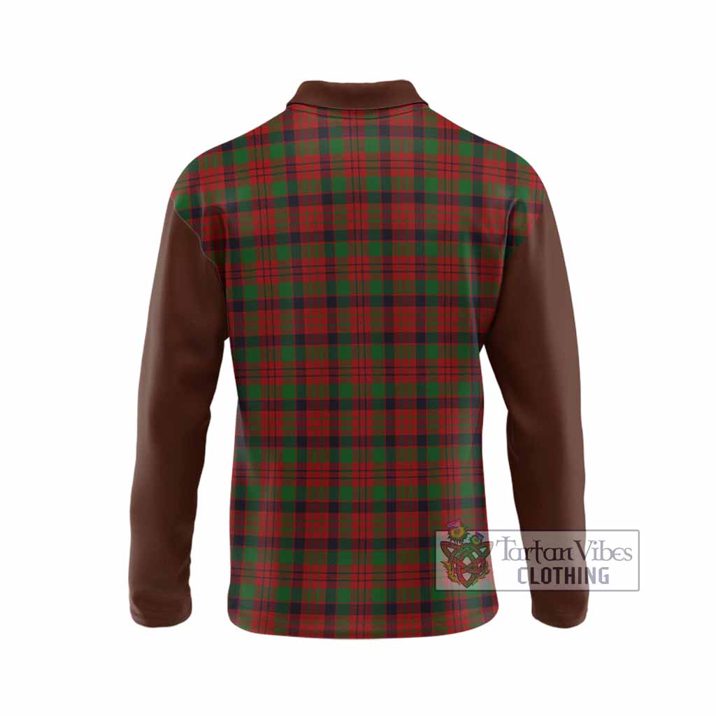 MacNicol (McNicol) Tartan Accent Long Sleeve Polo Shirt with Family Crest