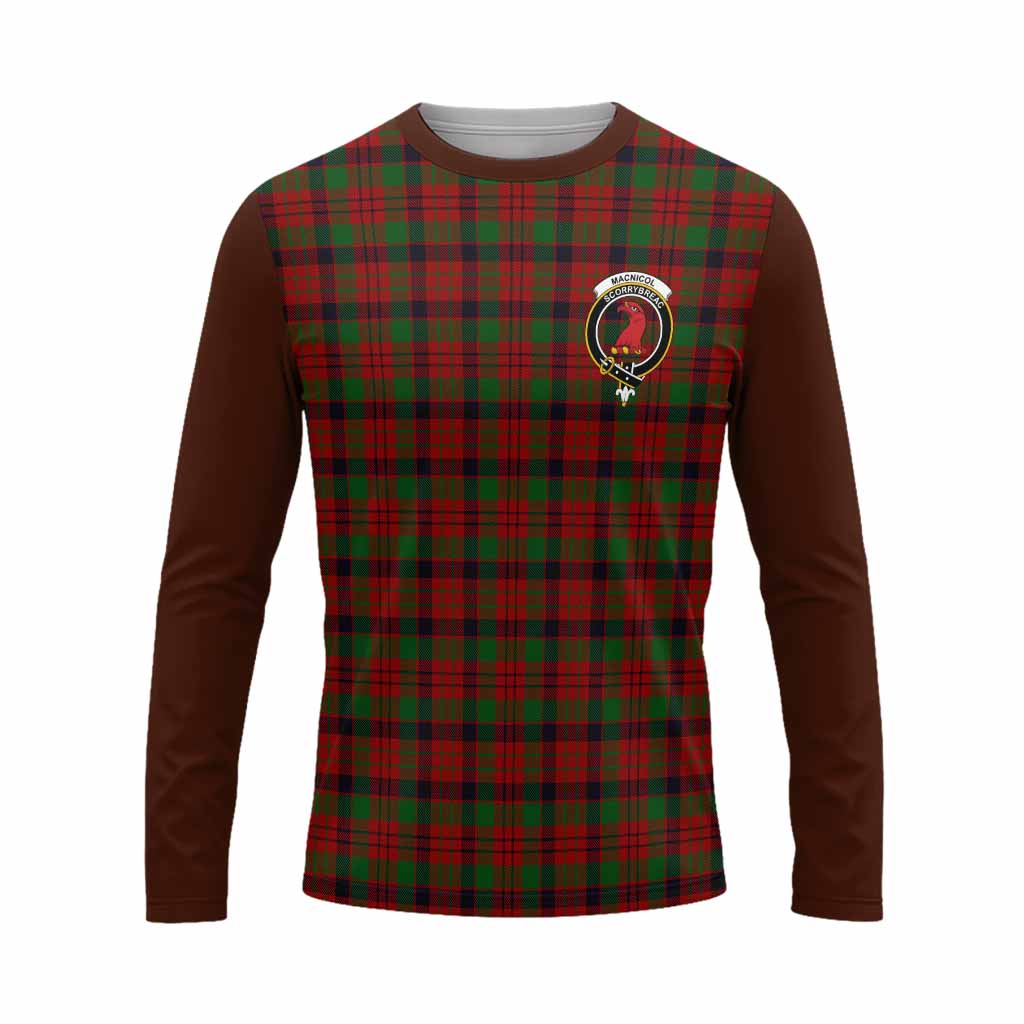 MacNicol (McNicol) Tartan Accent Long Sleeve T-Shirt with Family Crest