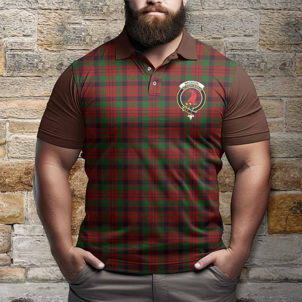 MacNicol (McNicol) Tartan Accent Polo Shirt with Family Crest