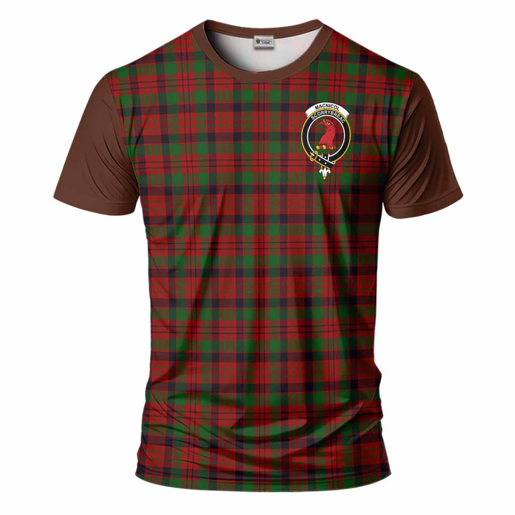 MacNicol (McNicol) Tartan Accent T-Shirt with Family Crest