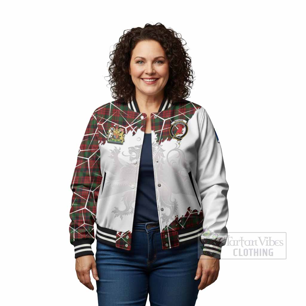 MacNicol (McNicol) Tartan Baseball Jacket with Family Crest and Lion Rampant Grunge Style