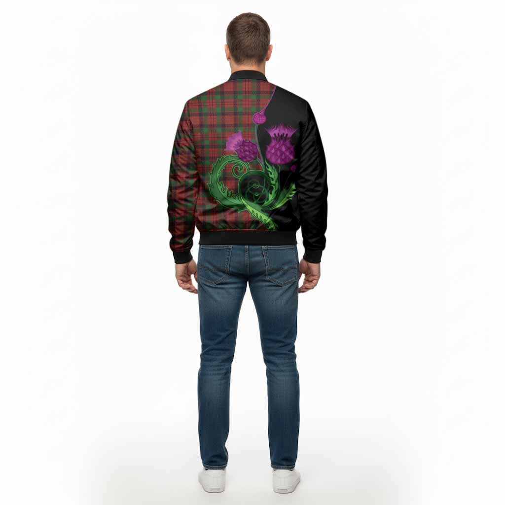 MacNicol (McNicol) Tartan Bomber Jacket Traditional Scottish Thistle