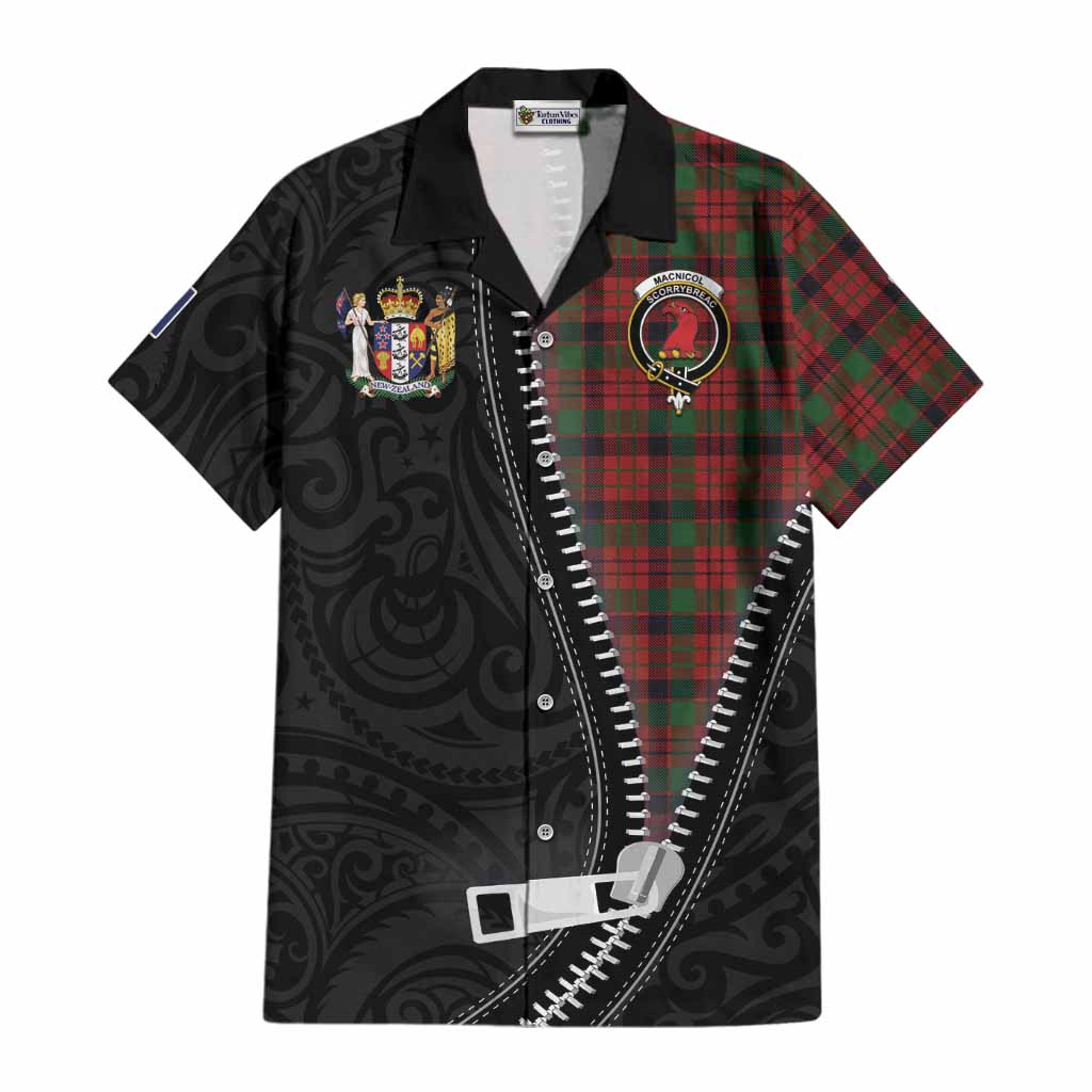 MacNicol (McNicol) Tartan Cotton Hawaiian Shirt New Zealand Pattern Unique Zipper Stylized