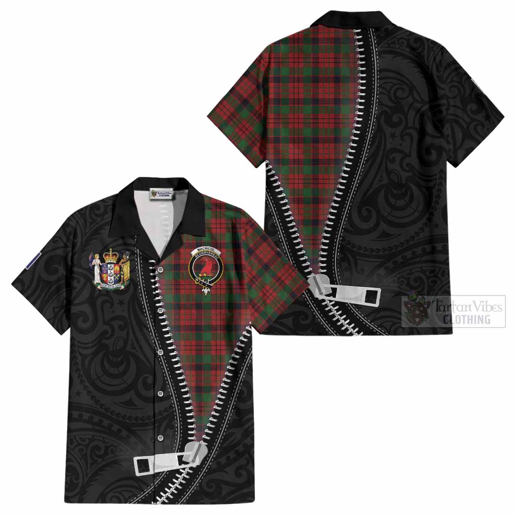 MacNicol (McNicol) Tartan Cotton Hawaiian Shirt New Zealand Pattern Unique Zipper Stylized