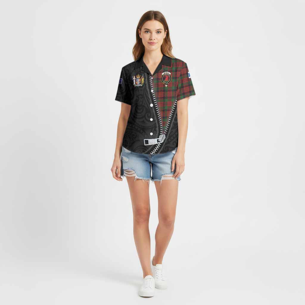 MacNicol (McNicol) Tartan Cotton Hawaiian Shirt New Zealand Pattern Unique Zipper Stylized
