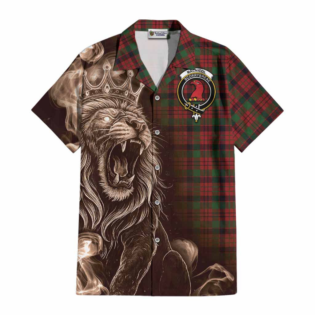 MacNicol (McNicol) Tartan Cotton Hawaiian Shirt Roaring Lion Heritage