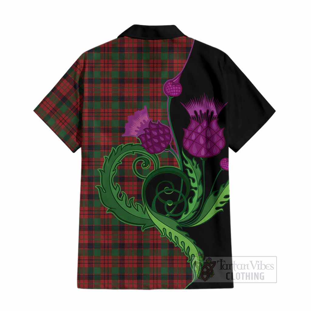 MacNicol (McNicol) Tartan Cotton Hawaiian Shirt Traditional Scottish Thistle