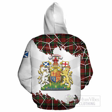MacNicol (McNicol) Tartan Cotton Hoodie with Family Crest and Lion Rampant Grunge Style
