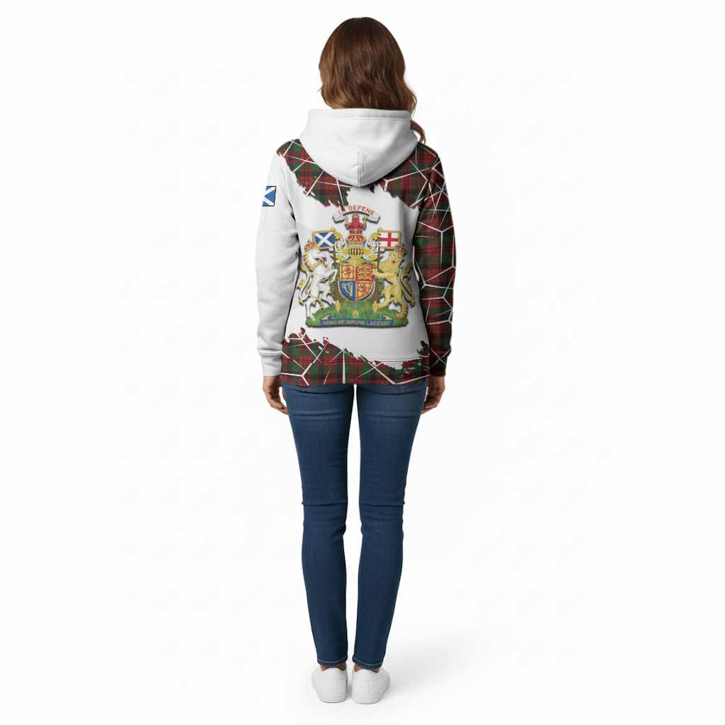 MacNicol (McNicol) Tartan Cotton Hoodie with Family Crest and Lion Rampant Grunge Style