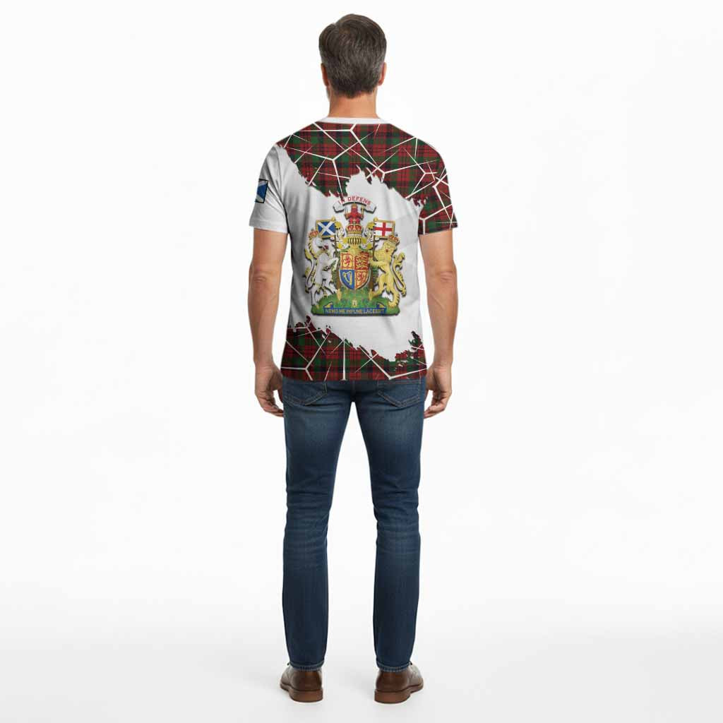 MacNicol (McNicol) Tartan Cotton T-shirt with Family Crest and Lion Rampant Grunge Style