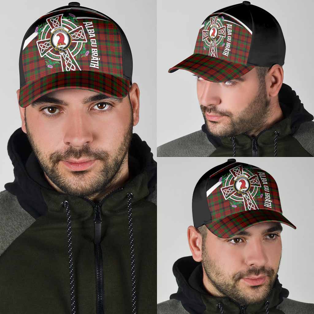 MacNicol (McNicol) Tartan Crest Classic Cap Scottish Thistle Celtic Cross Alba Gu Brath