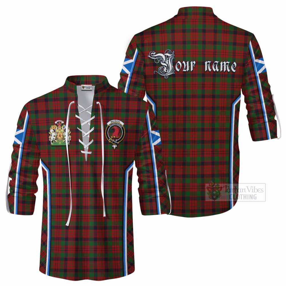 MacNicol (McNicol) Tartan Crest Ghillie Kilt Shirt Scotland Coat of Arm Flag Style - Tartan Vibes Clothing