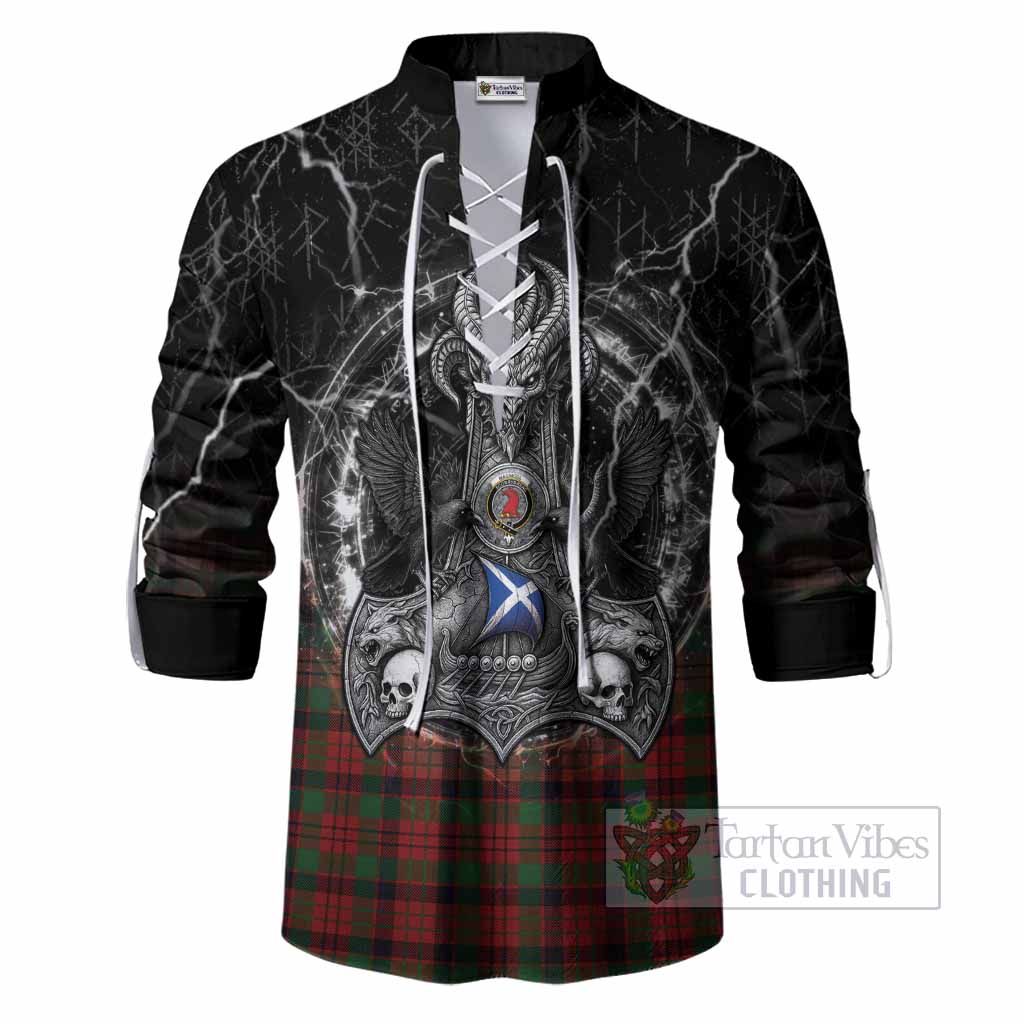 MacNicol (McNicol) Tartan Crest Ghillie Shirt Celtic Odin's Raven Legacy
