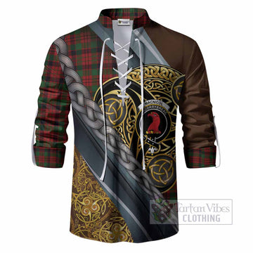 MacNicol (McNicol) Tartan Crest Ghillie Shirt Scottish Triskele Celtic
