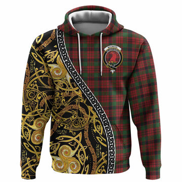 MacNicol (McNicol) Tartan Crest Hoodie Celtic Knot and Triple Trickle Spiral Symbols