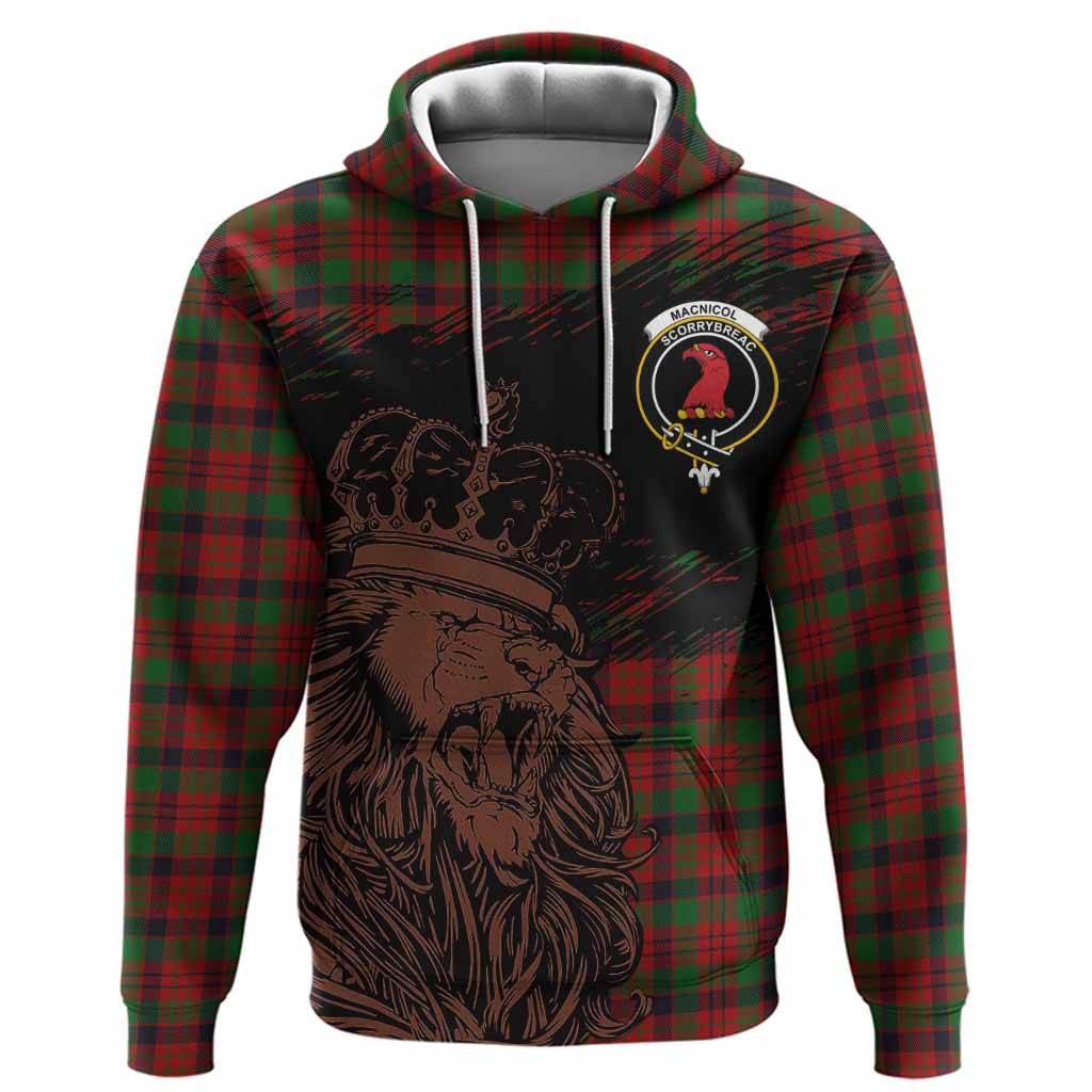 MacNicol (McNicol) Tartan Crest Hoodie Crowned Lion Heritage Style