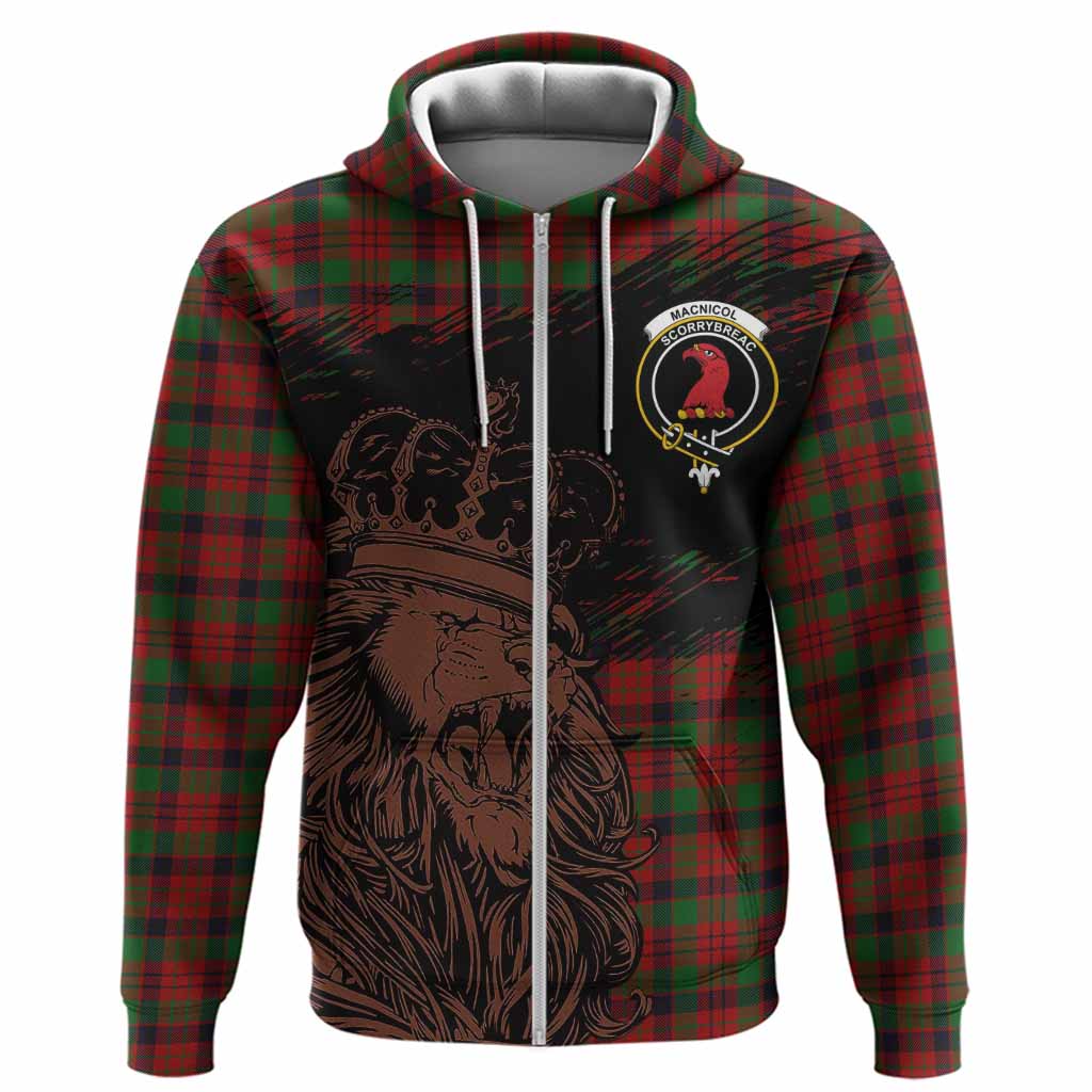 MacNicol (McNicol) Tartan Crest Hoodie Crowned Lion Heritage Style