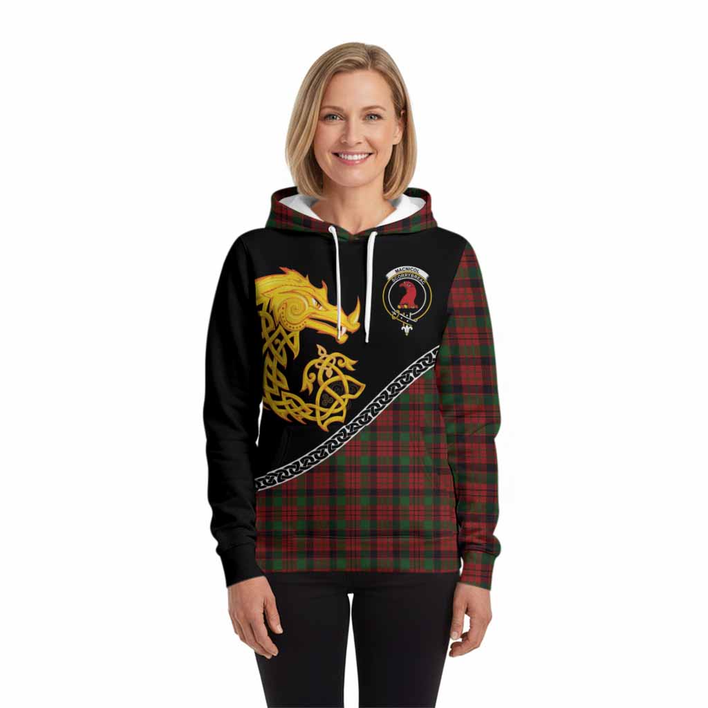 MacNicol (McNicol) Tartan Crest Hoodie Legendary Dragon Knot Half Style