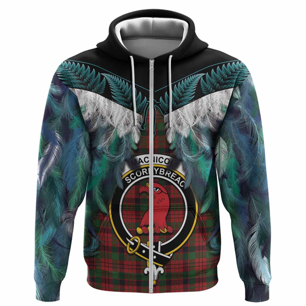 MacNicol (McNicol) Tartan Crest Hoodie New Zealand Maori Korowai Cloak