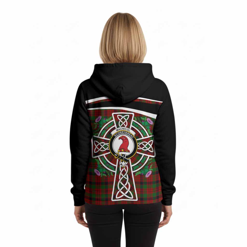 MacNicol (McNicol) Tartan Crest Hoodie Scottish Thistle Celtic Cross Alba Gu Brath