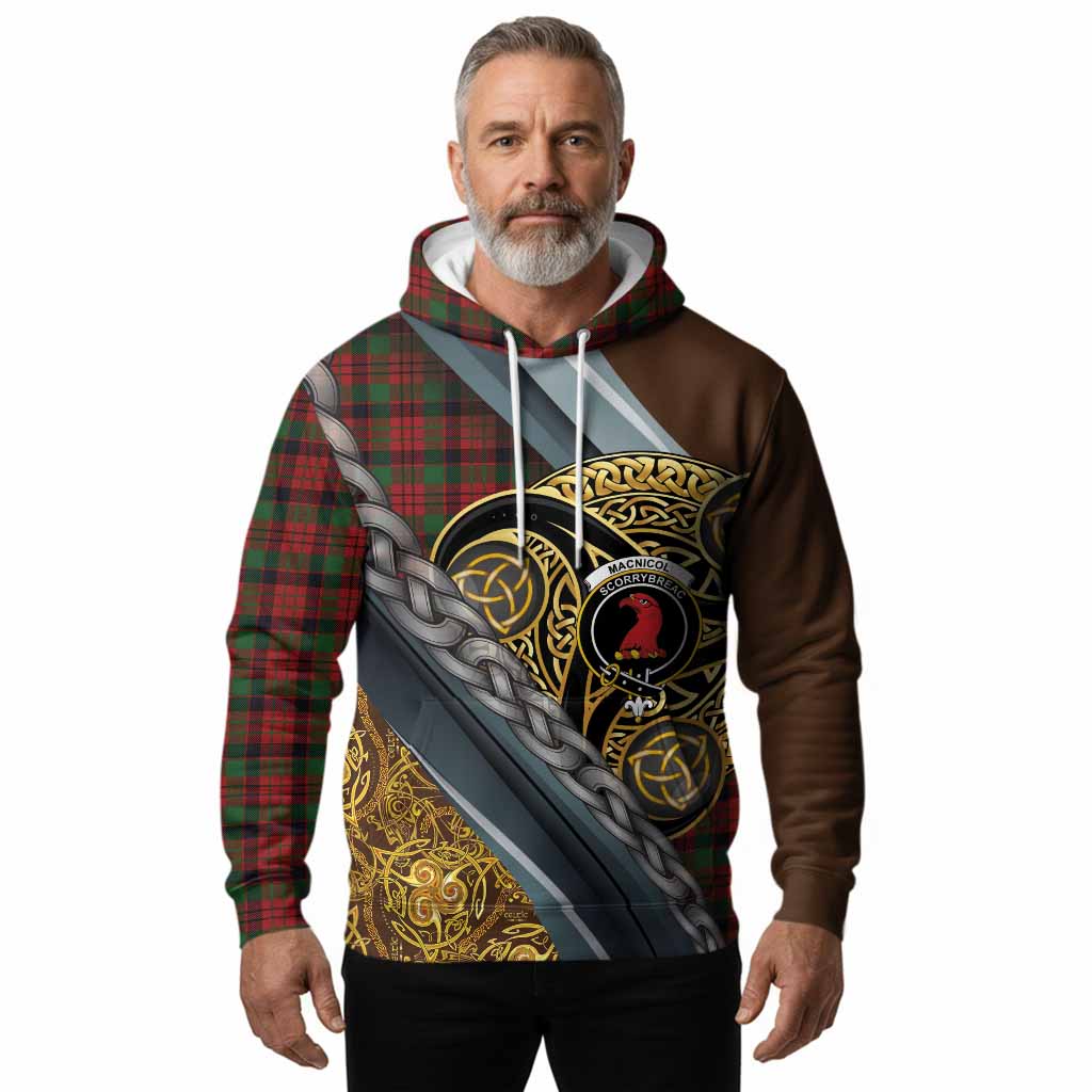 MacNicol (McNicol) Tartan Crest Hoodie Scottish Triskele Celtic