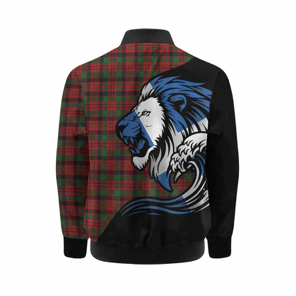 MacNicol (McNicol) Tartan Crest Kid Bomber Jacket Scottish Golden Lions Wave Flow