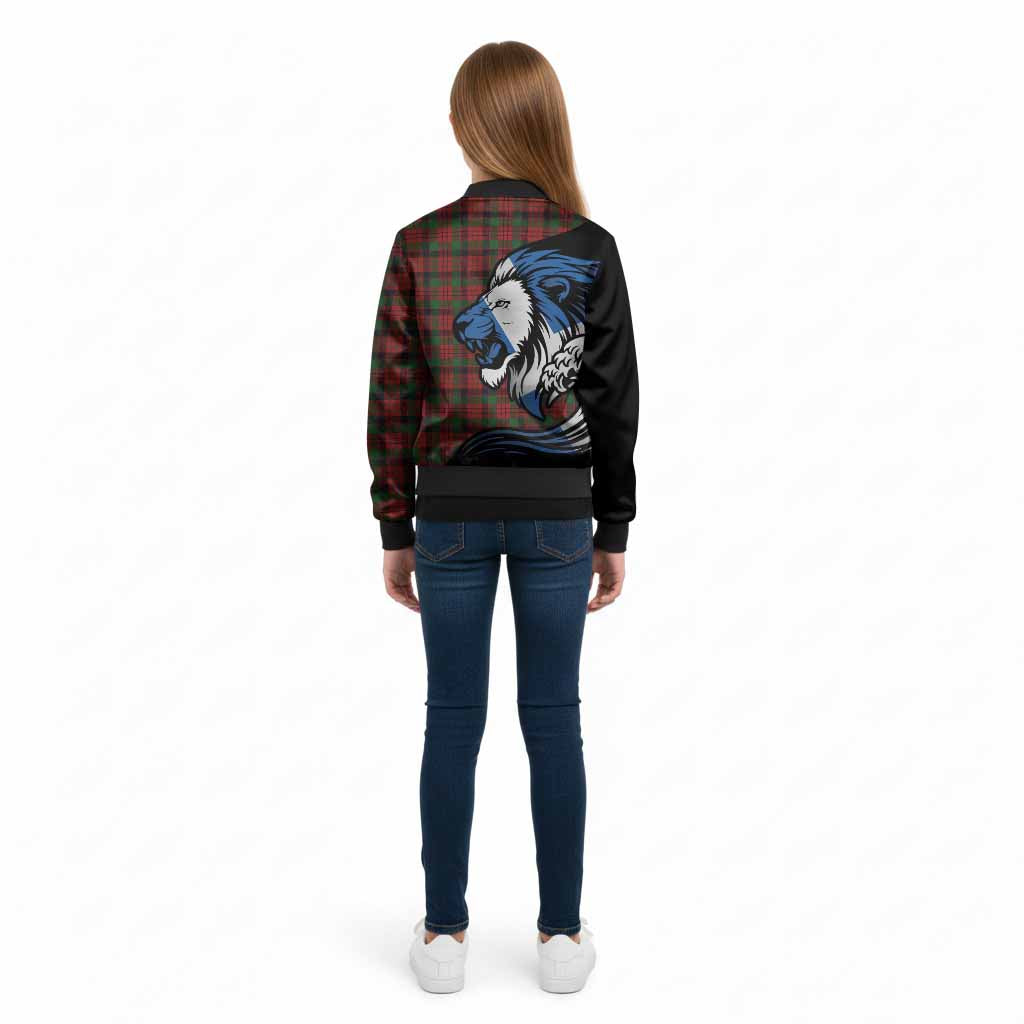 MacNicol (McNicol) Tartan Crest Kid Bomber Jacket Scottish Golden Lions Wave Flow