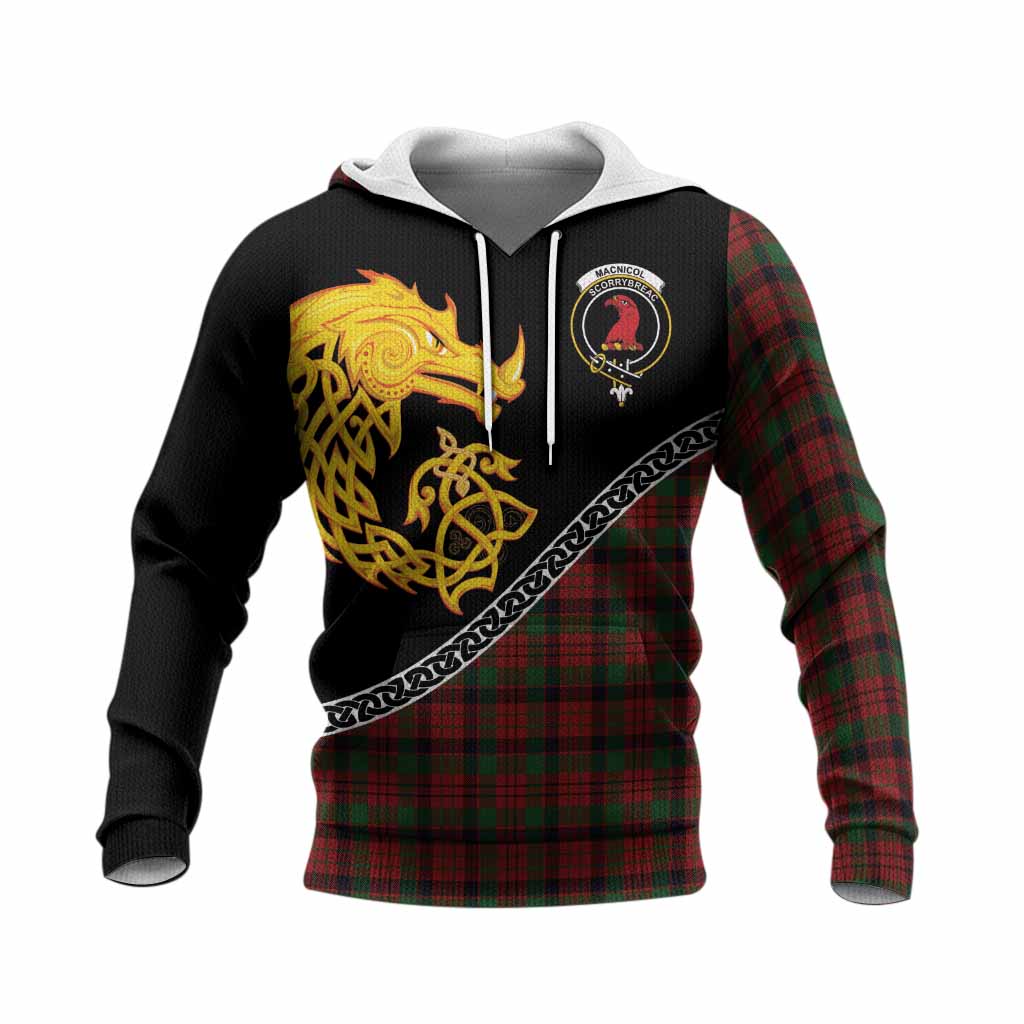 MacNicol (McNicol) Tartan Crest Knitted Hoodie Legendary Dragon Knot Half Style