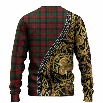 MacNicol (McNicol) Tartan Crest Knitted Sweater Celtic Knot and Triple Trickle Spiral Symbols