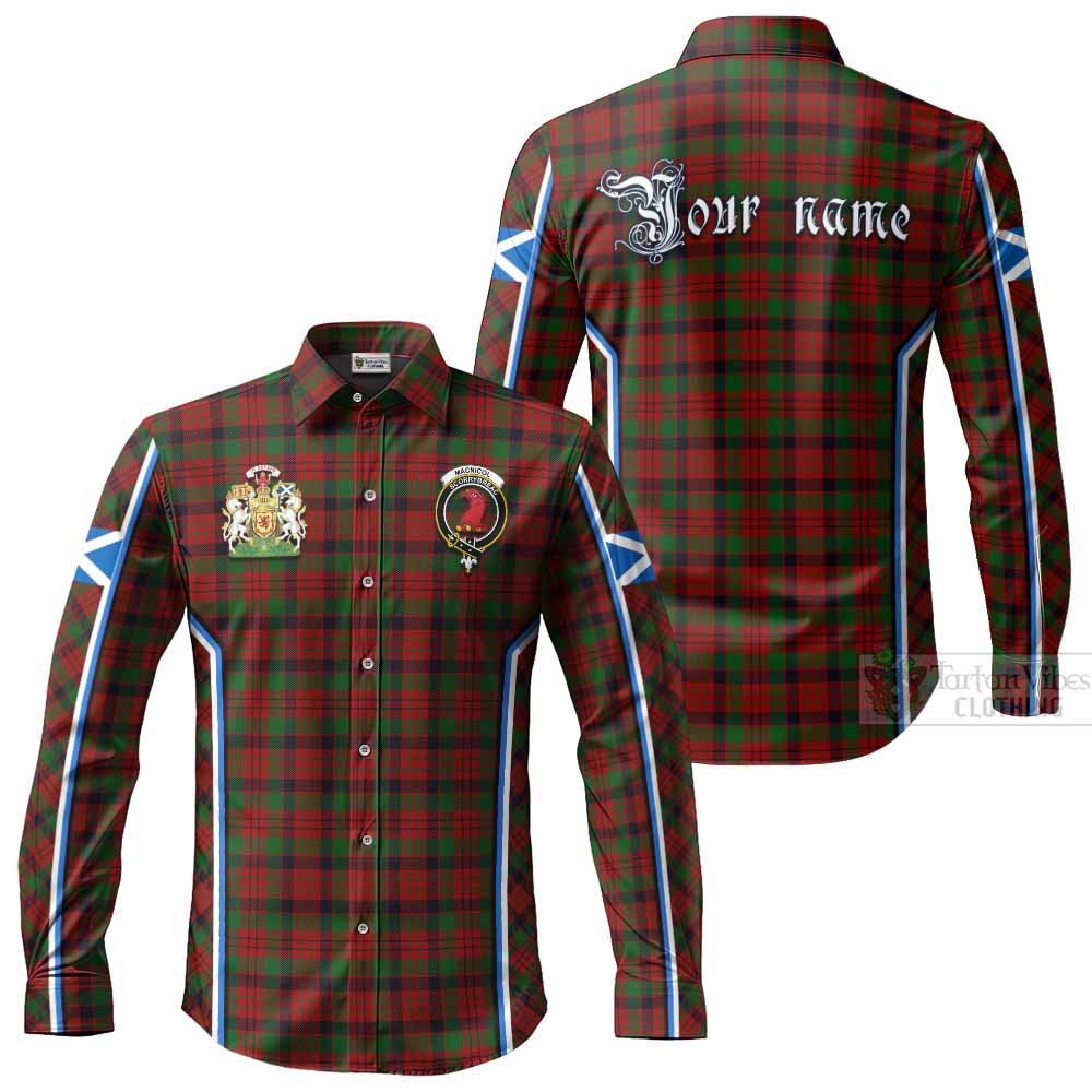 MacNicol (McNicol) Tartan Crest Long Sleeve Button Shirts Scotland Coat of Arm Flag Style - Tartan Vibes Clothing