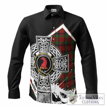 MacNicol (McNicol) Tartan Crest Long Sleeve Button Shirts Scottish Celtic Cross Heritage