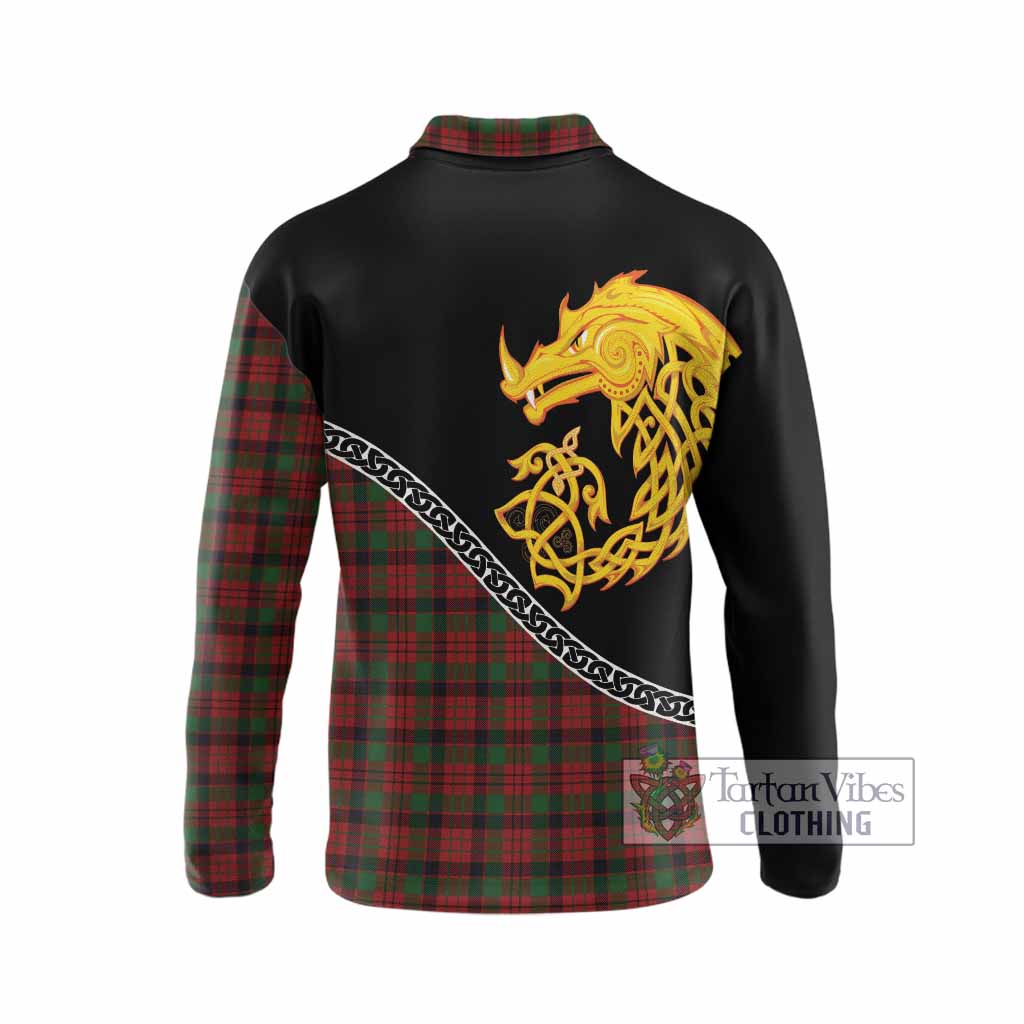 MacNicol (McNicol) Tartan Crest Long Sleeve Polo Shirt Legendary Dragon Knot Half Style