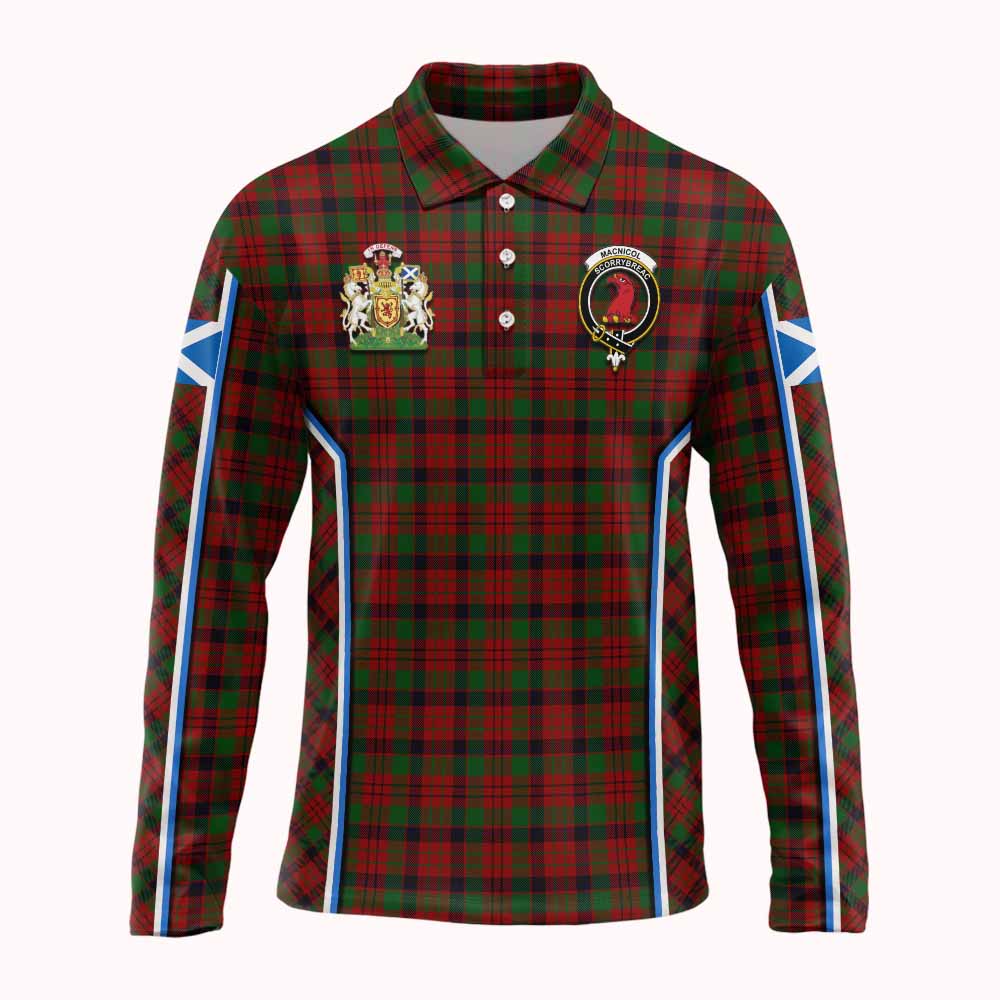 MacNicol (McNicol) Tartan Crest Long Sleeve Polo Shirt Scotland Coat of Arm Flag Style - Tartan Vibes Clothing