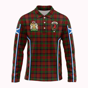 MacNicol (McNicol) Tartan Crest Long Sleeve Polo Shirt Scotland Coat of Arm Flag Style