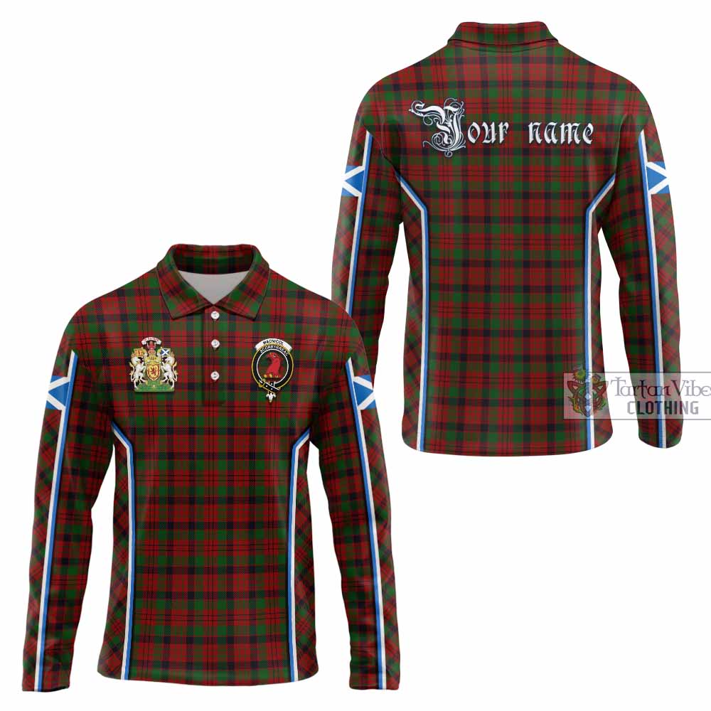 MacNicol (McNicol) Tartan Crest Long Sleeve Polo Shirt Scotland Coat of Arm Flag Style - Tartan Vibes Clothing