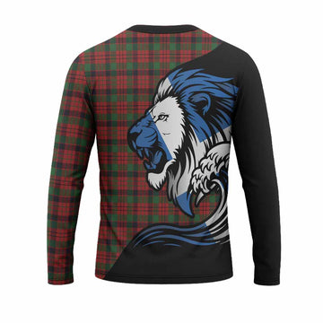 MacNicol (McNicol) Tartan Crest Long Sleeve T-Shirt Scottish Golden Lions Wave Flow