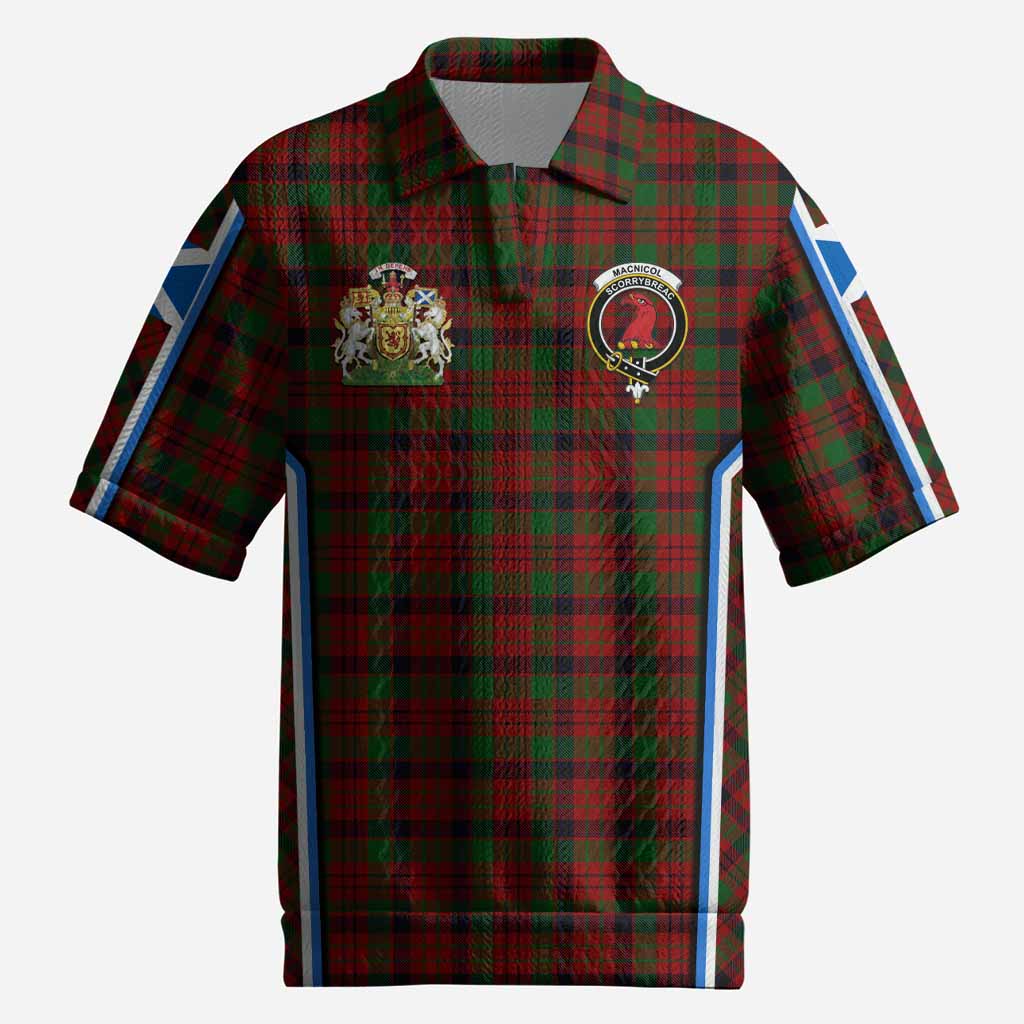 MacNicol (McNicol) Tartan Crest Men’s Polo Sweater Top Scotland Coat of Arm Flag Style